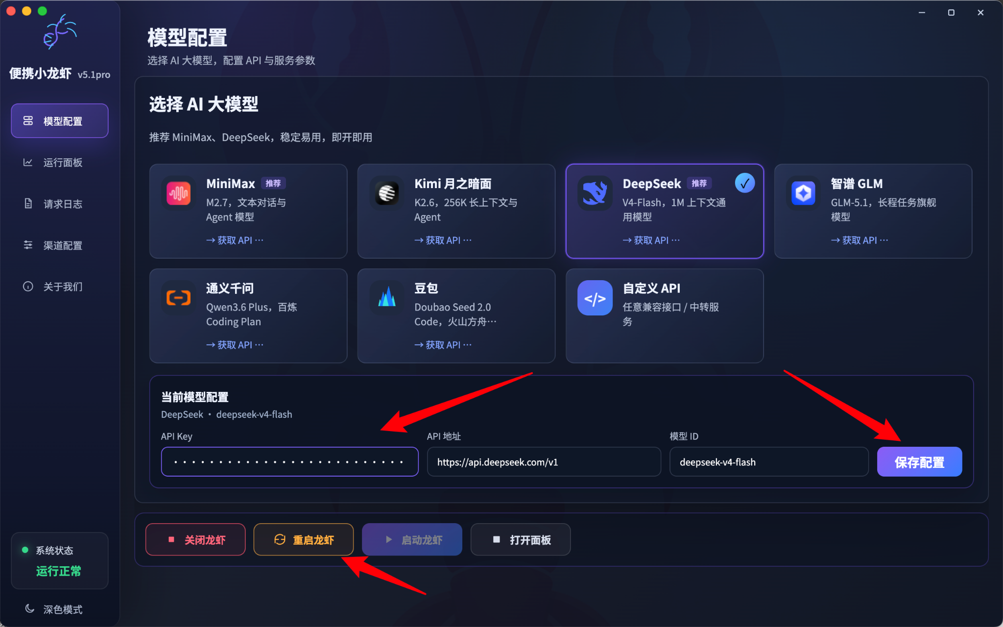 步骤5：粘贴 Key 并保存配置